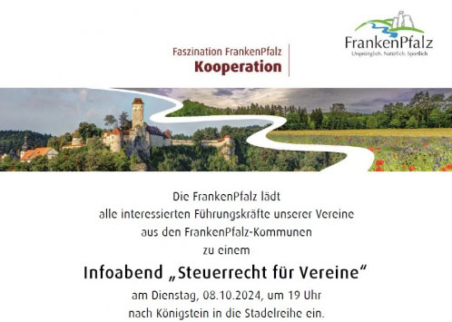 FrankenPfalz Infoabend Steuerrecht f�r Vereine