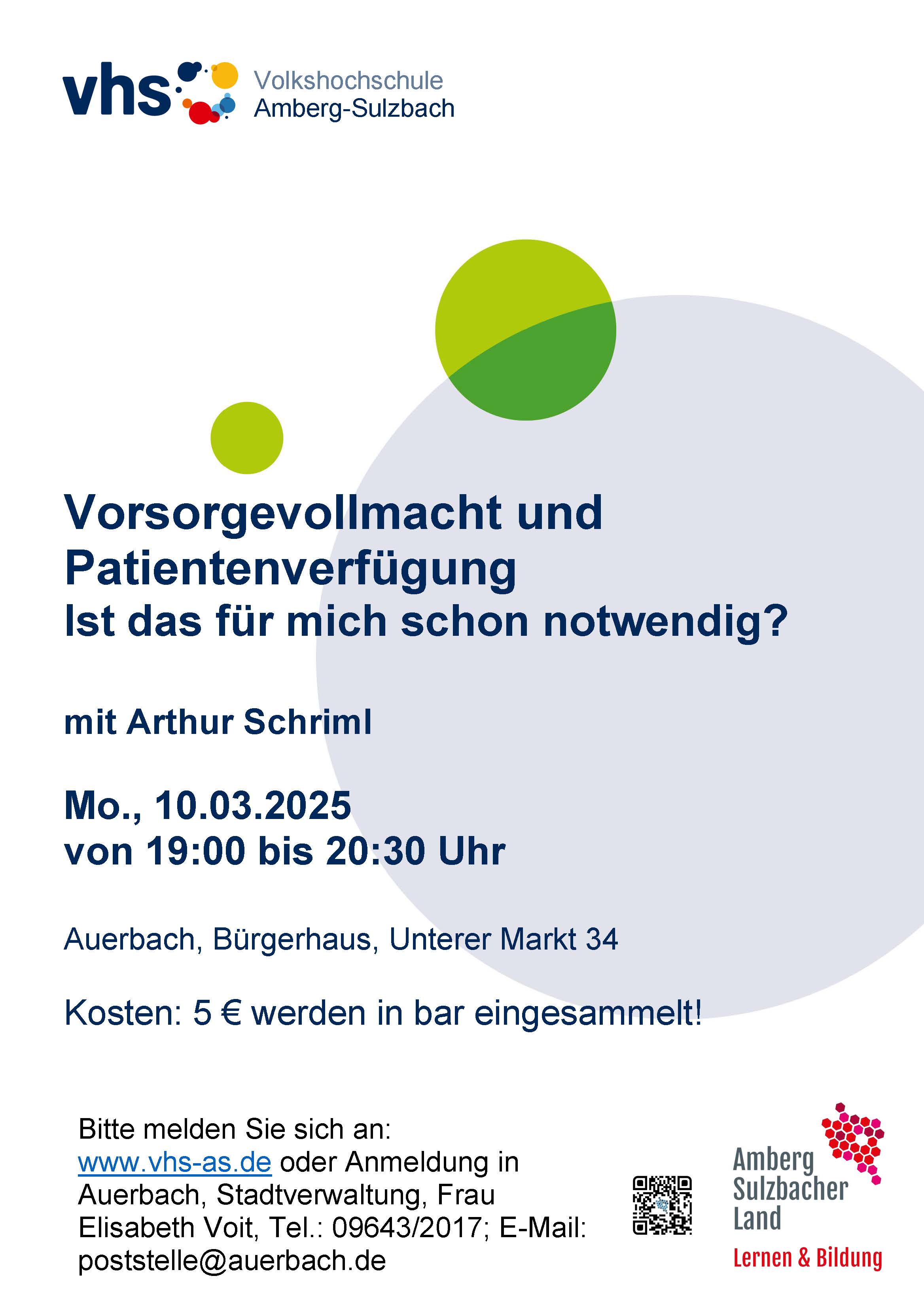 VHS-Vortrag: Patientenverf�gung am 10.03.2025